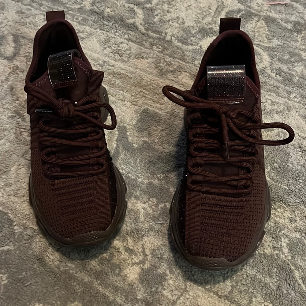 Dark purple Steve Madden glitter sneakers